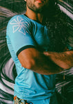 MEN'S BLUE DRAGON SERPENT SHORT SLEEVE RASHGUARD